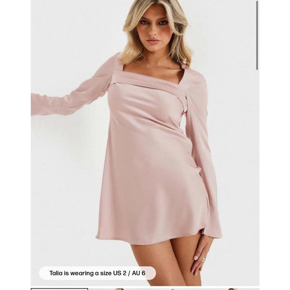 Phillipa long sleeve mini dress pink